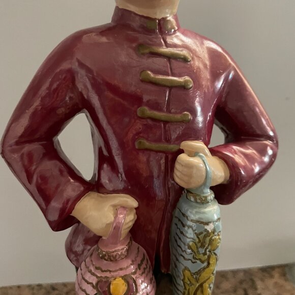 large vintage antique Asian Chinese ceramic figurine man 15.25" tall - Picture 3 of 9